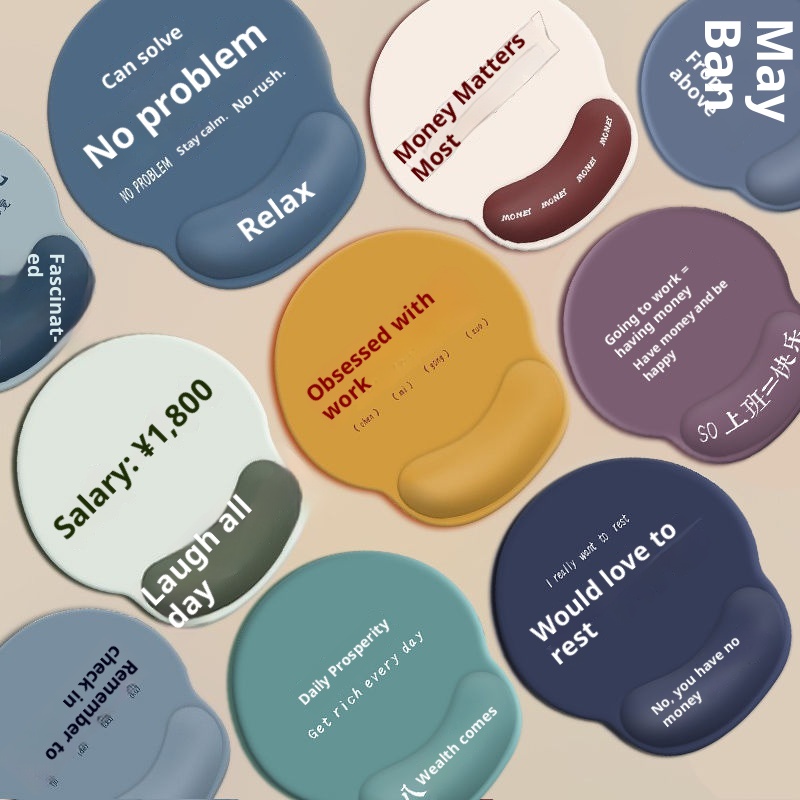 3c Rest Office Text Laptop Silicone Wrist Support Mouse Pad_voghion.com