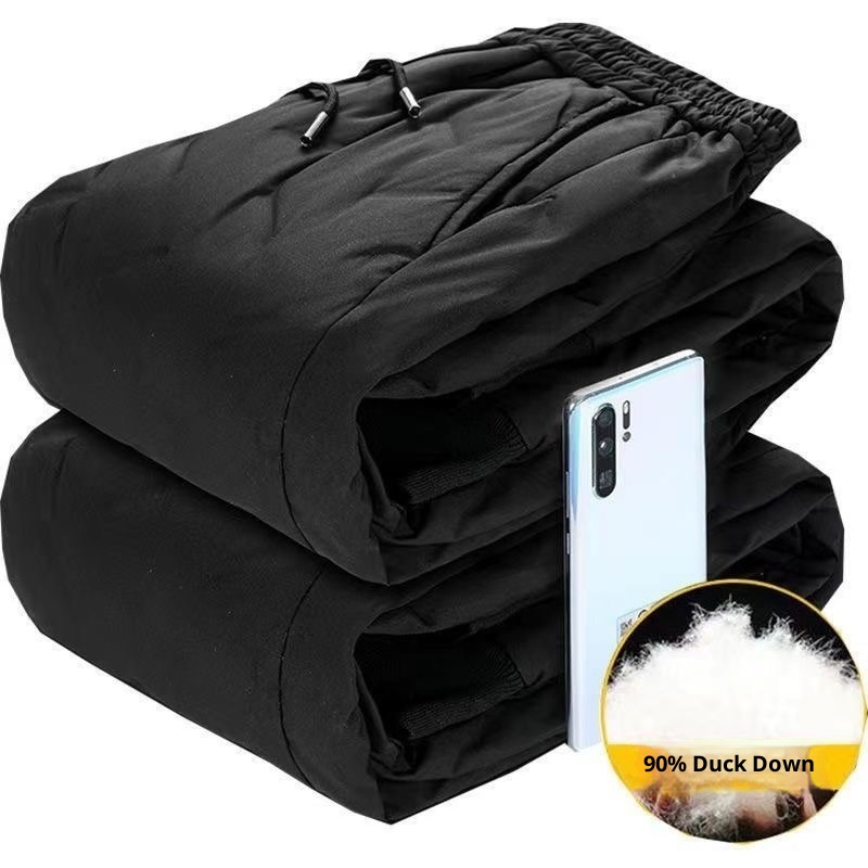 Pantaloni invernali da uomo in cotone, vestibilità ampia, taglia grande, resistenti al freddo, pantaloni da jogging resistenti, vita media, pantaloni casual, gamba dritta,_voghion.com