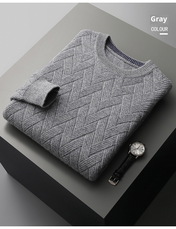 Boy Boy Boy 24 Herbst Winter Neue Wolle Herren Lockerer, lässiger, dicker, warmer Strickpullover aus Kaschmirbasis Herren_voghion.com