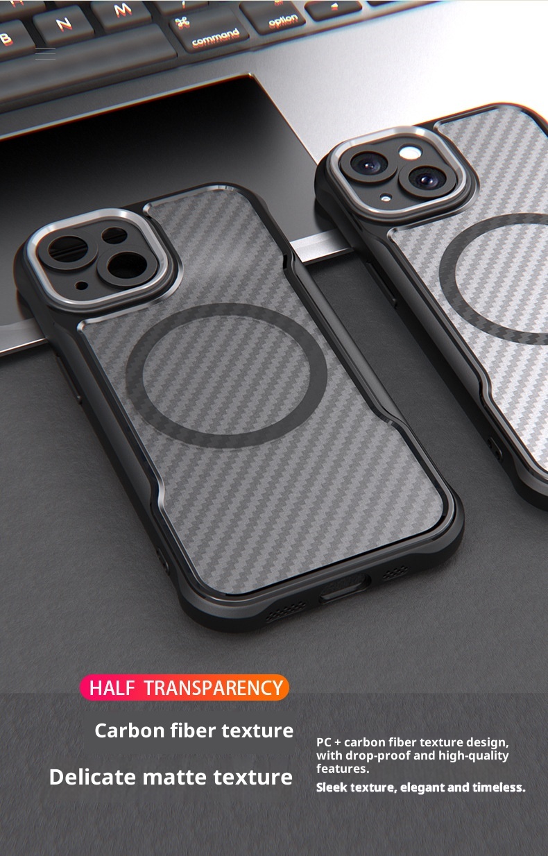 TechGlobe Kompatible Magnethülle für iPhone 15 Pro Max – Präzisions-Aussparungen, vollständige Abdeckung, PC-Doppelhülle_voghion.com