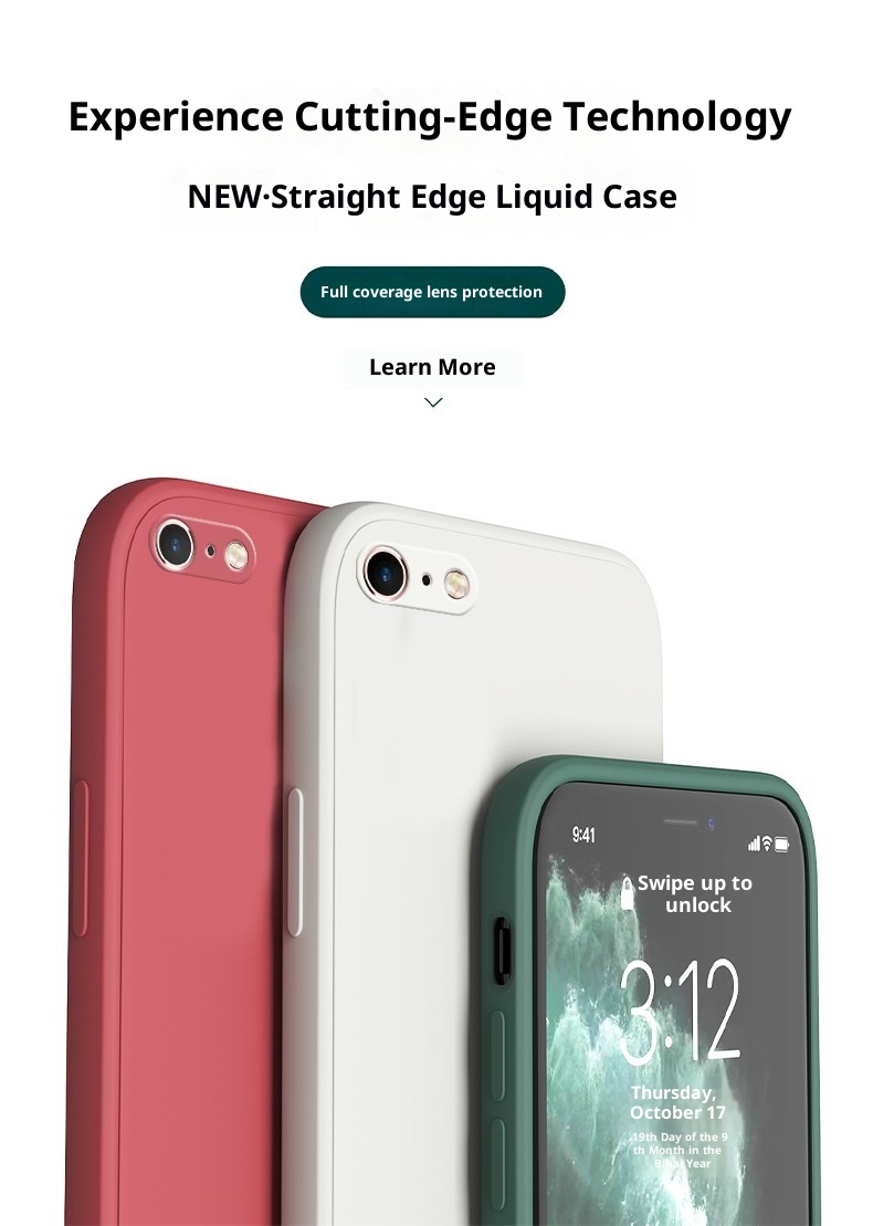 TechGlobe compatibile con il nuovo telefono Custodia morbida antiurto in silicone liquido con bordo dritto per iPhone 6s 6 Plus_voghion.com