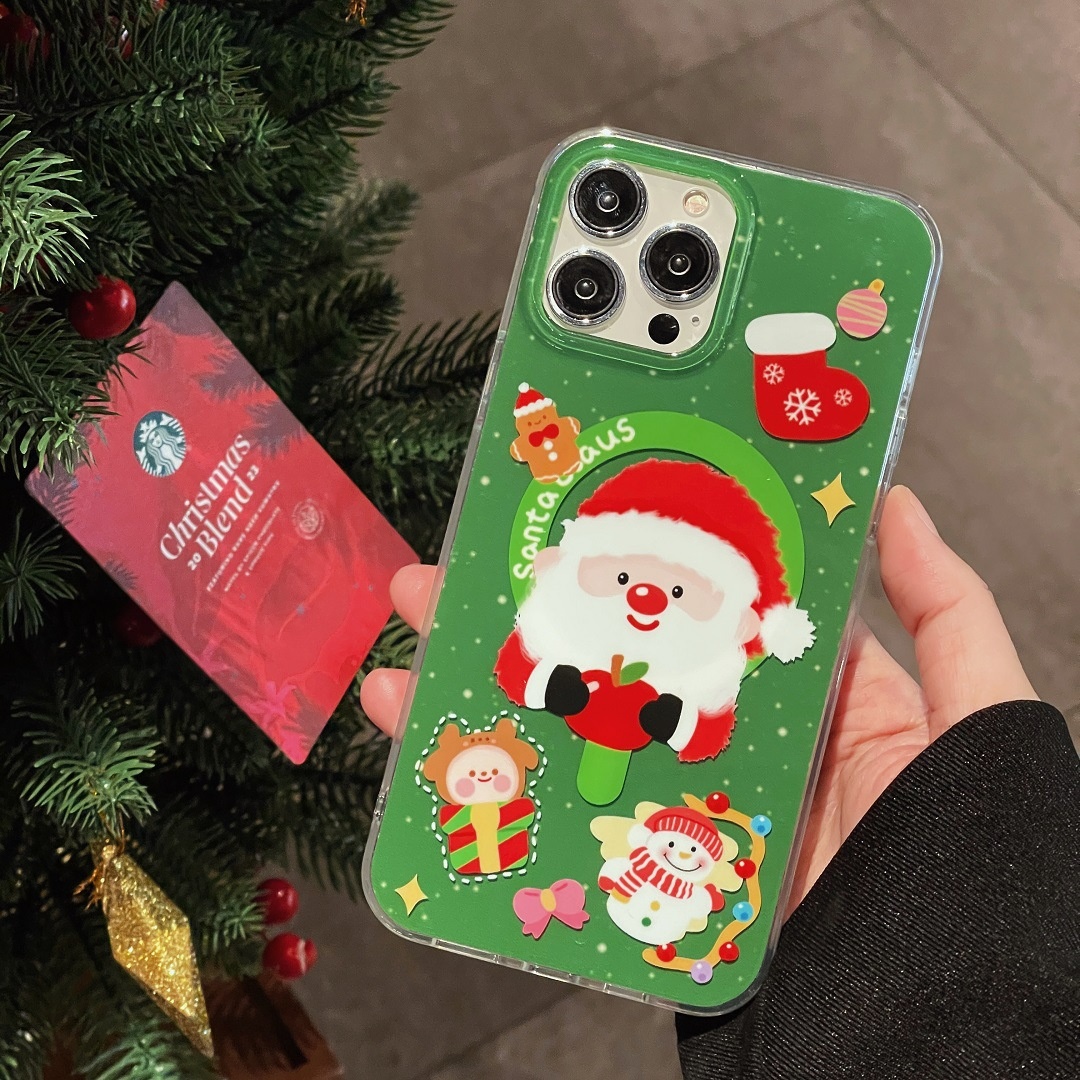 TechGlobe Santa Claus Reindeer Compatible With 15 Phone Case Magnetic Stand 14 Pro Max 12 Christmas Tree 13 Gingerbread Man_voghion.com