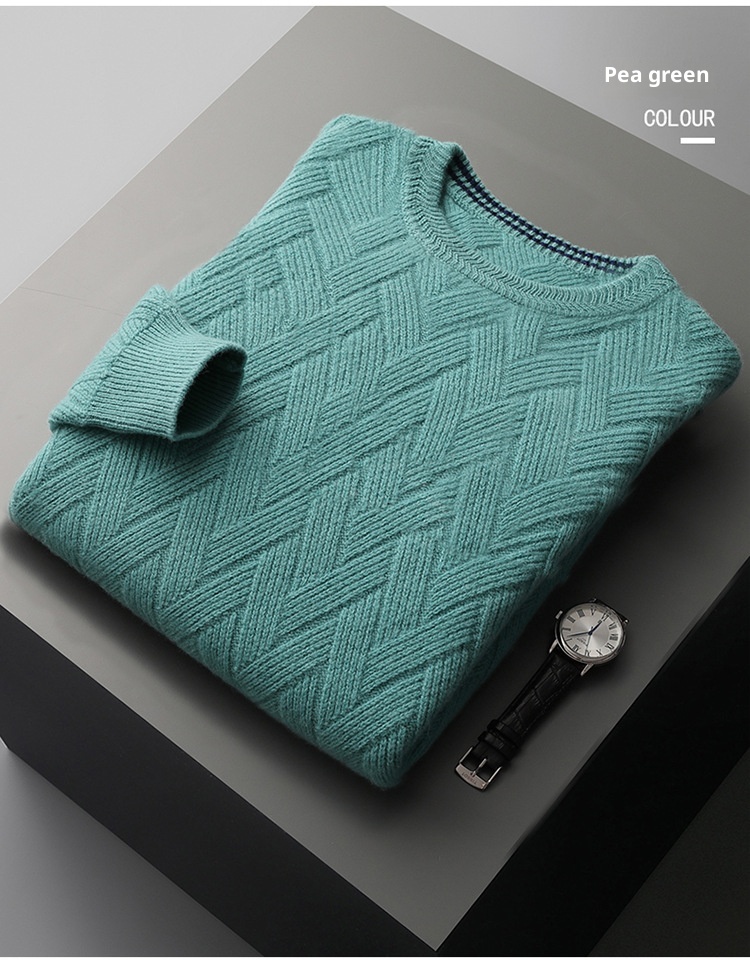 Boy Boy Boy 24 Herbst Winter Neue Wolle Herren Lockerer, lässiger, dicker, warmer Strickpullover aus Kaschmirbasis Herren_voghion.com