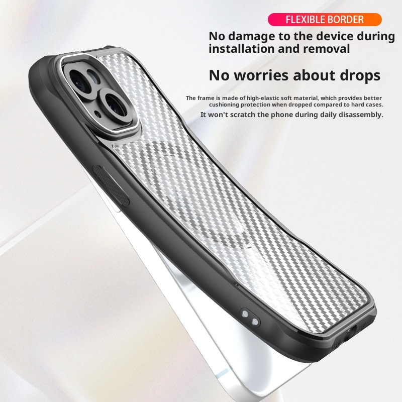 TechGlobe Kompatible Magnethülle für iPhone 15 Pro Max – Präzisions-Aussparungen, vollständige Abdeckung, PC-Doppelhülle_voghion.com