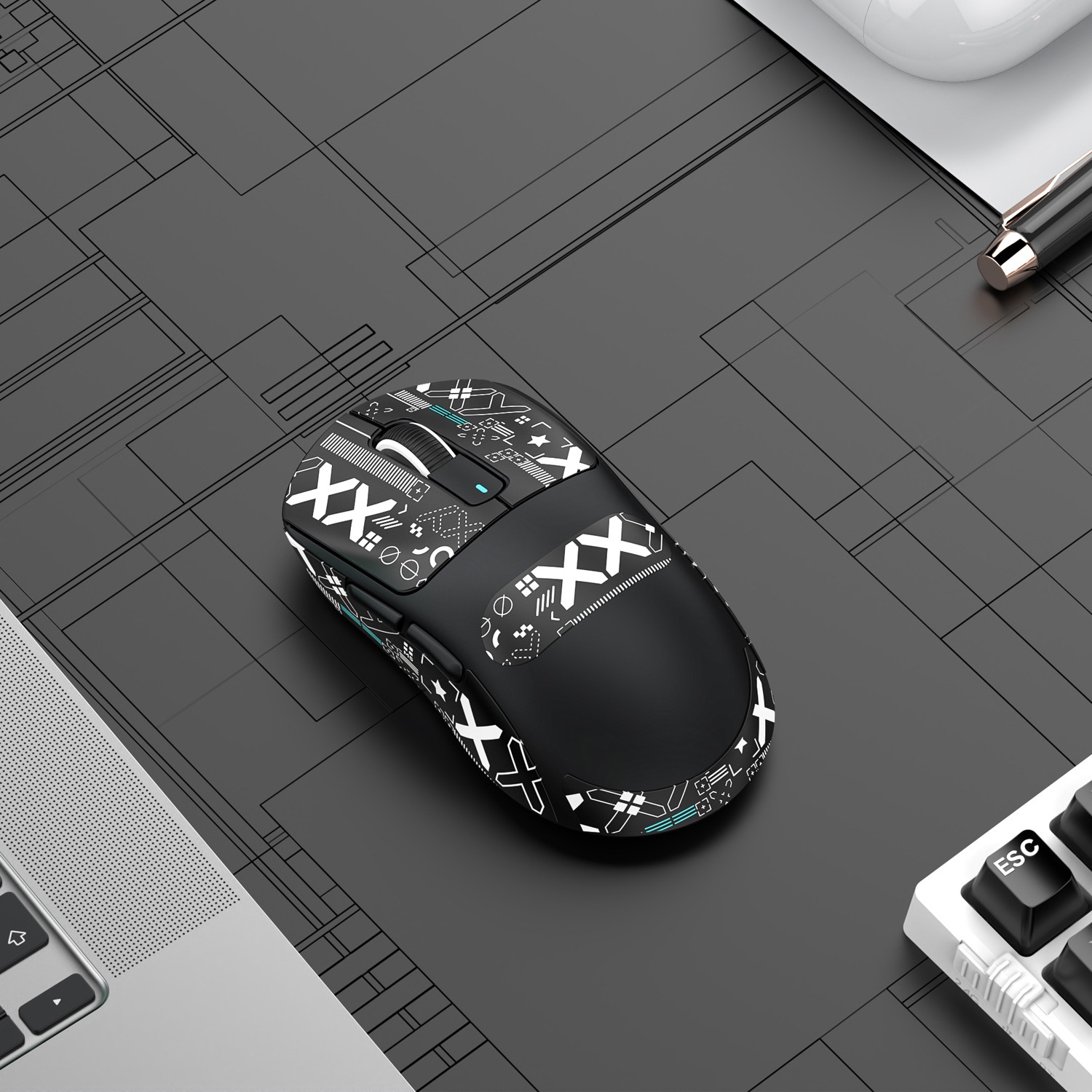 Souris sans fil Techglobe Attack Shark X3 PAW3395 légère pour le jeu, trois modes_voghion.com