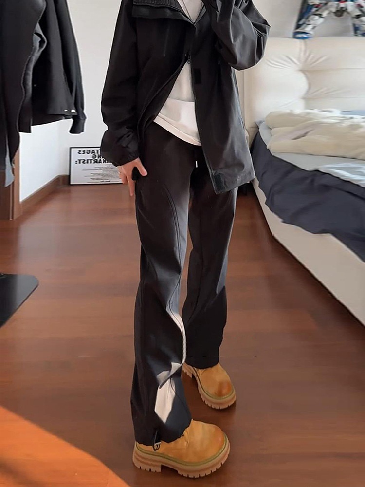 001 Softshelljacke im amerikanischen Stil für Damen, Frühling/Herbst, wind- und wasserdicht, Skijacke mit diagonalem Schnitt, lässig, gerade geschnitten, für Outdoor-Aktivitäten, Cargo-Stil, Freizeitjacke_voghion.com