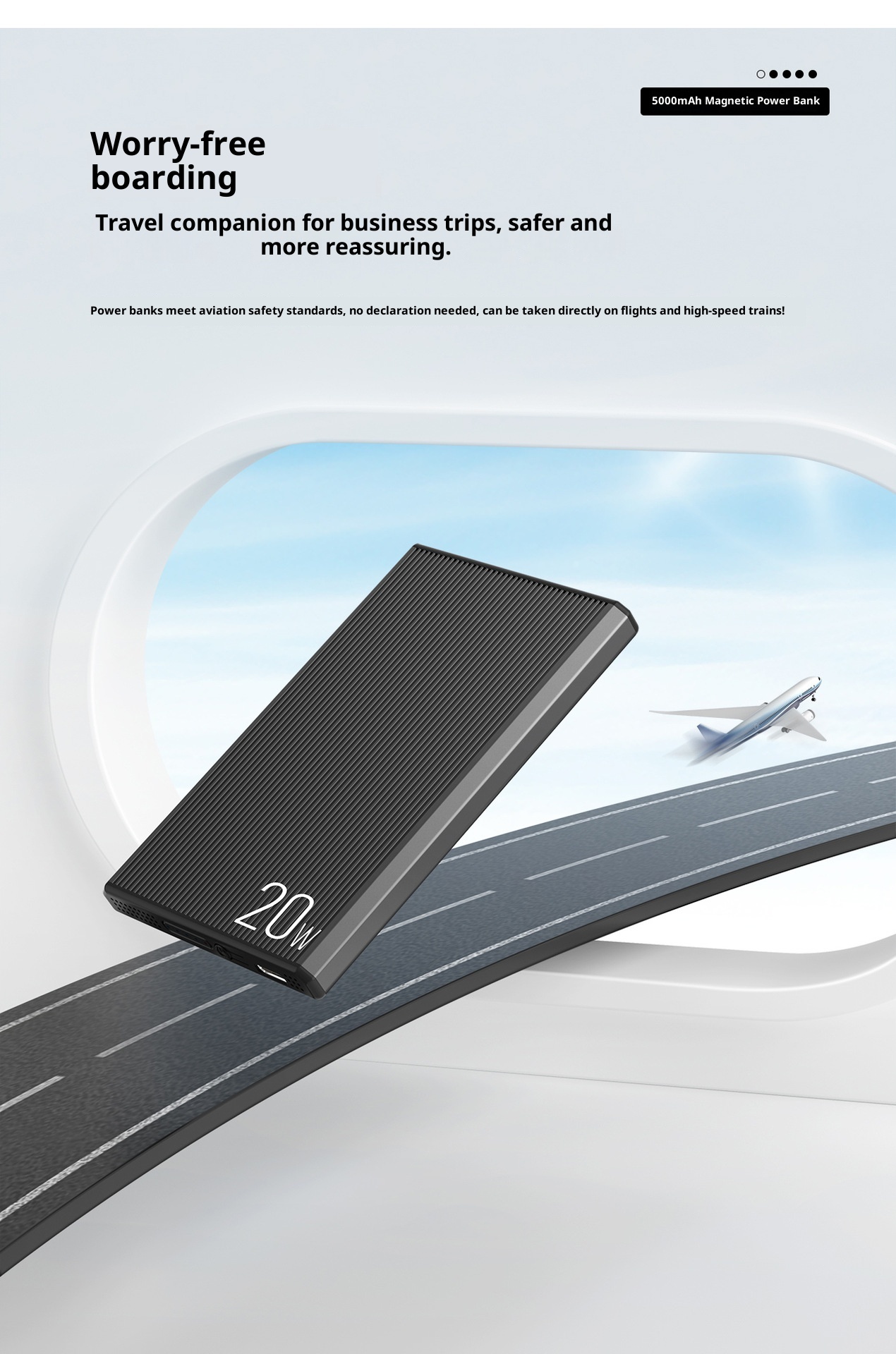 techglobe New Ultra-Thin Magnetic Wireless Power Bank PD20W Two-Way Fast Charging 5000/10000mAh Wholesale_voghion.com