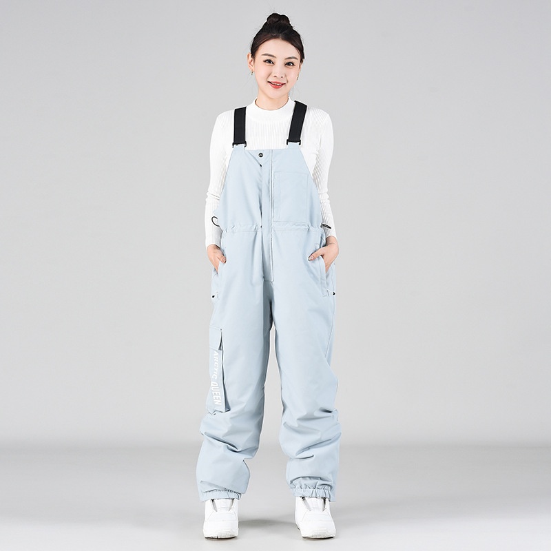 001 Salopette da sci unisex oversize invernale antivento da snowboard pantaloni da neve termici_voghion.com