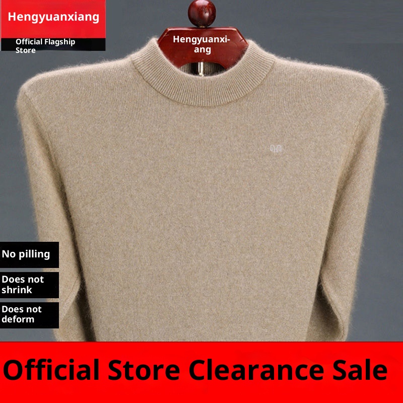 boy Boy Boy Clearance Hot-Selling Winter Warmth Middle-Aged Dad's Wool Solid Color Base Sweater For Men One-Piece Dropshipping_voghion.com