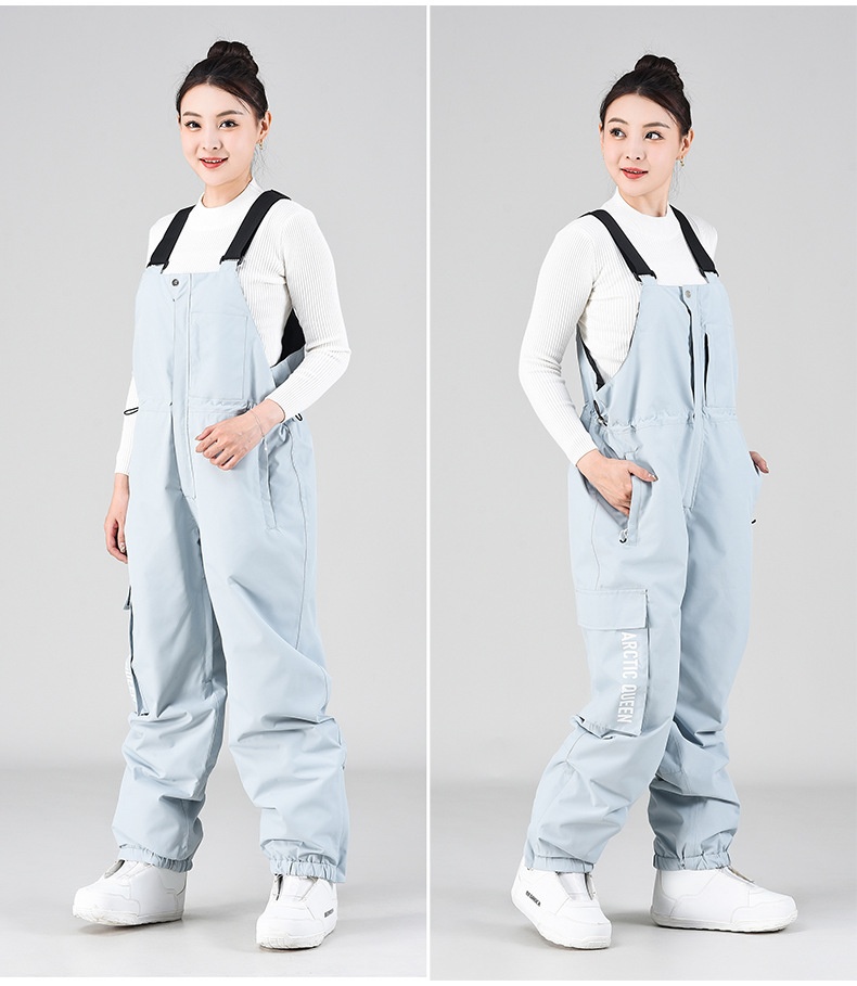 001 Salopette da sci unisex oversize invernale antivento da snowboard pantaloni da neve termici_voghion.com