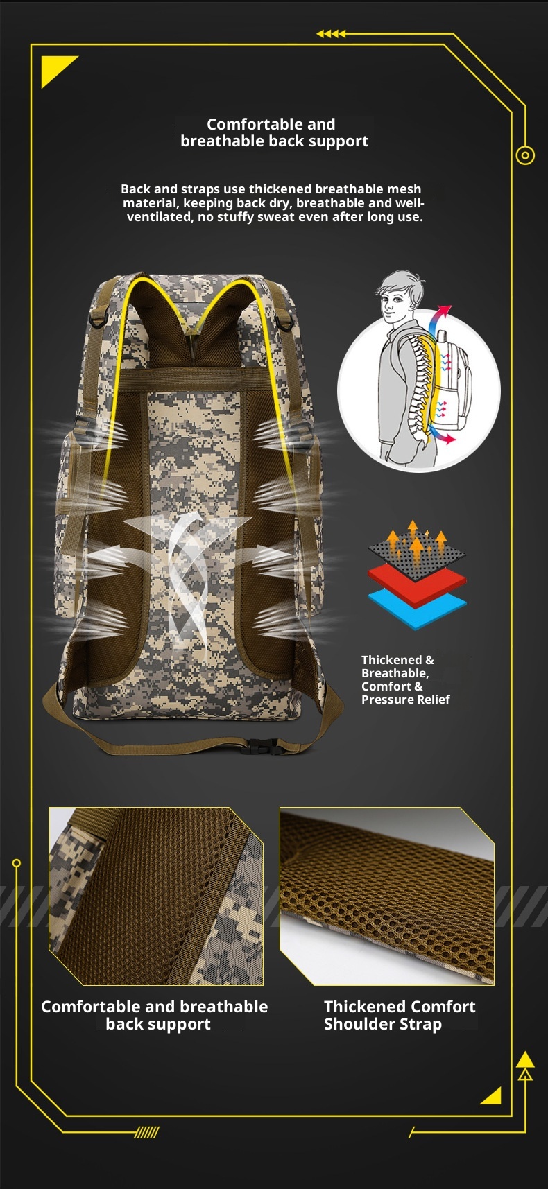 ActiveGo New Outdoor 80L Large Capacity Mountaineering Bag Waterproof Men's Casual Hiking Travel Camping Backpack_voghion.com