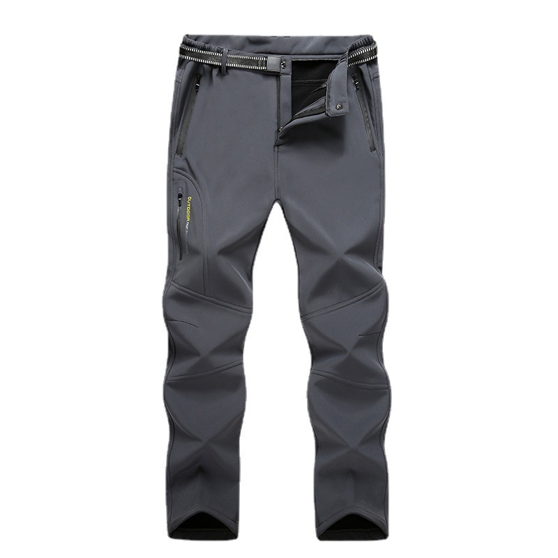 001 Jesienno-zimowe spodnie outdoorowe typu softshell męskie ciepłe wiatroodporne wodoodporne spodnie narciarskie dla par pogrubione spodnie turystyczne damskie_voghion.com