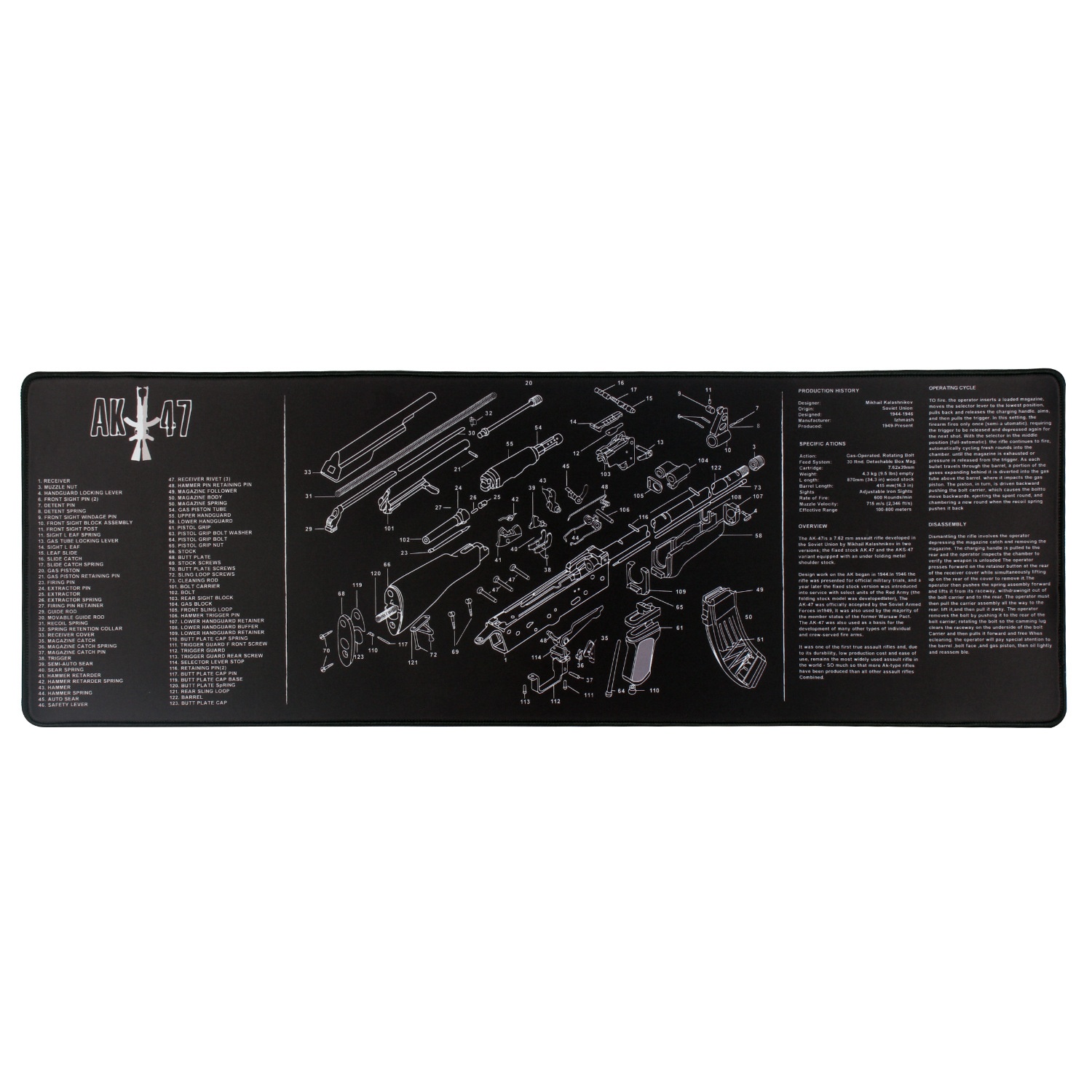 3c Cross-Border Hot Selling AK-47 Model Disassembly Waterproof Gun Cleaning Competitive Gaming Mouse Pad_voghion.com