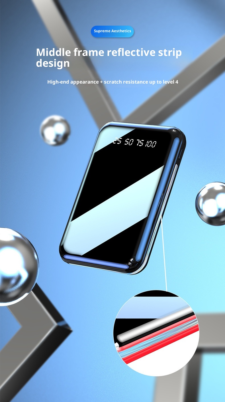 techglobe Kompakte, tragbare Powerbank mit 20000 mAh Kapazität, integriertem Kabel, ideal als Geschenk oder individuell gestaltbar_voghion.com