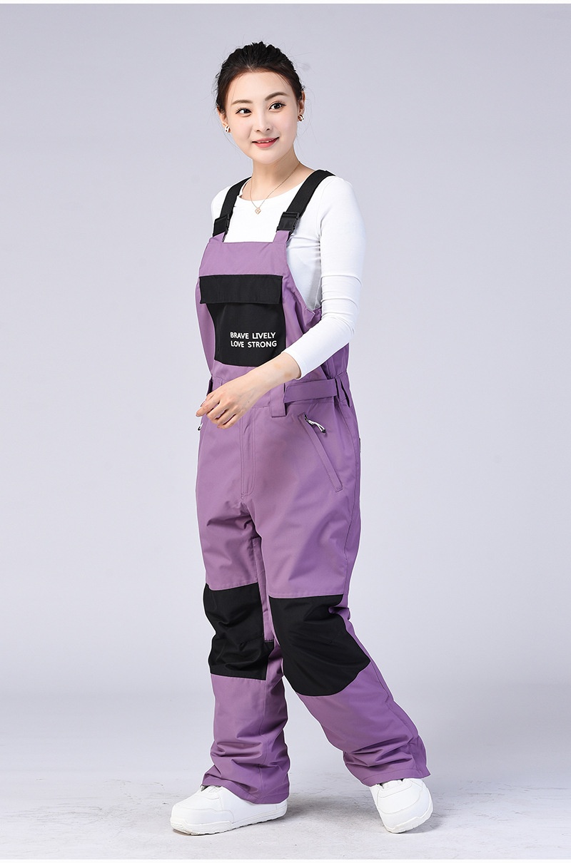 001 Pour hommes et femmes, style couple, salopette, vêtements de ski thermiques d'extérieur, combinaison de snowboard, pantalon de neige une pièce_voghion.com