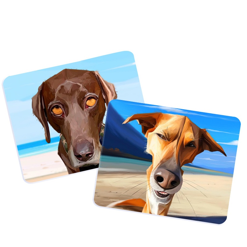 3c Niedliche Cartoon-Hunde-Glasmatte, kleine Größe, für Damen, abwaschbar, ölabweisend, schmutzig, Büro, Unterhaltung, Computer-Schreibtischmatte, Maus_voghion.com