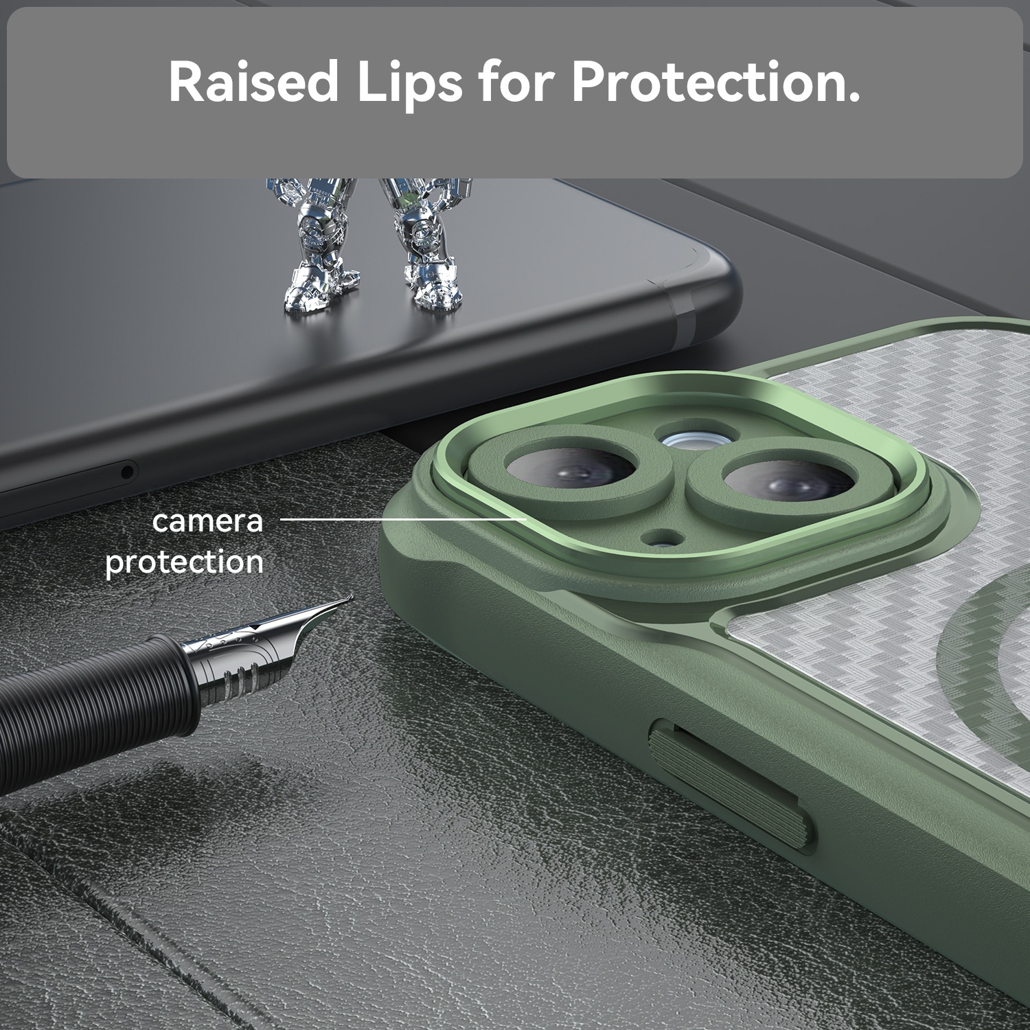 TechGlobe Kompatible Magnethülle für iPhone 15 Pro Max – Präzisions-Aussparungen, vollständige Abdeckung, PC-Doppelhülle_voghion.com