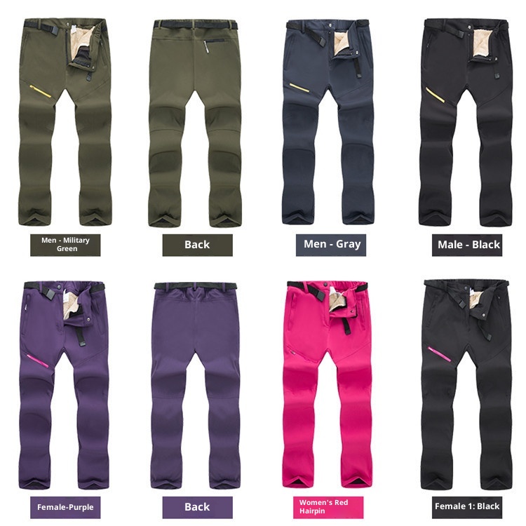 001 Winter Outdoor Lamb Wool For Men And Women Couples Waterproof Windproof Children's Softshell Ski Pants Thick_voghion.com