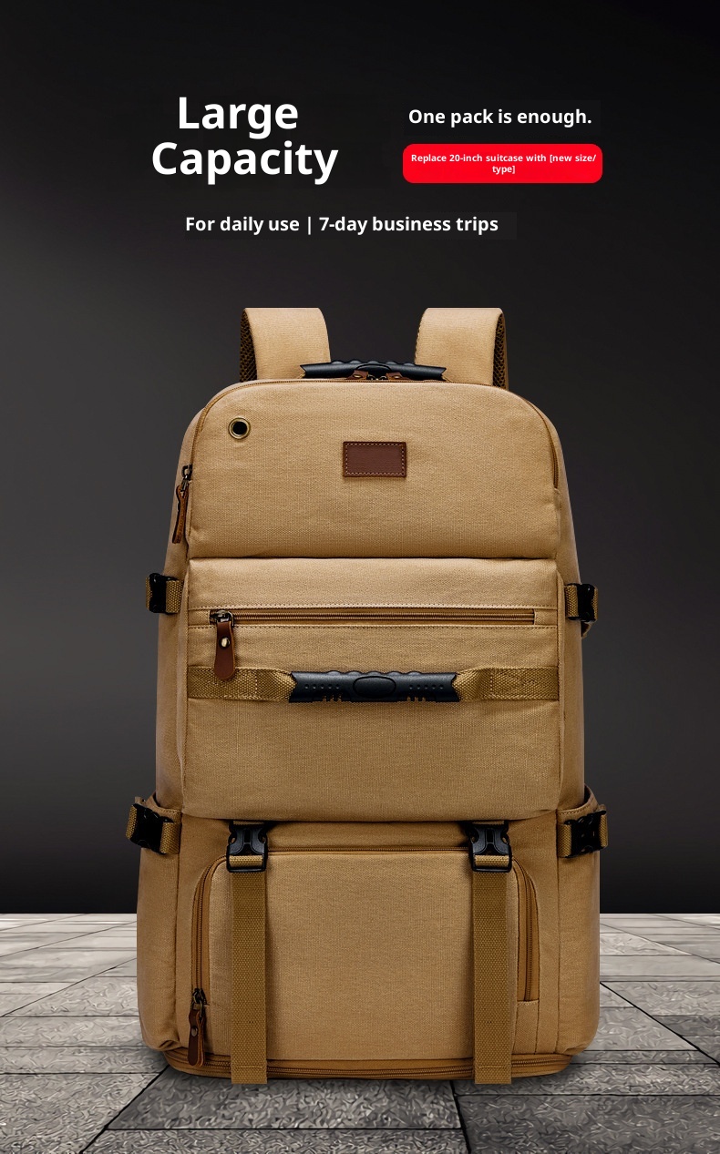 ActiveGo Maßgeschneiderter, multifunktionaler Rucksack aus Canvas mit großer Kapazität für Bergsteiger, getrennt für trockene und nasse Bereiche, Reisetasche_voghion.com