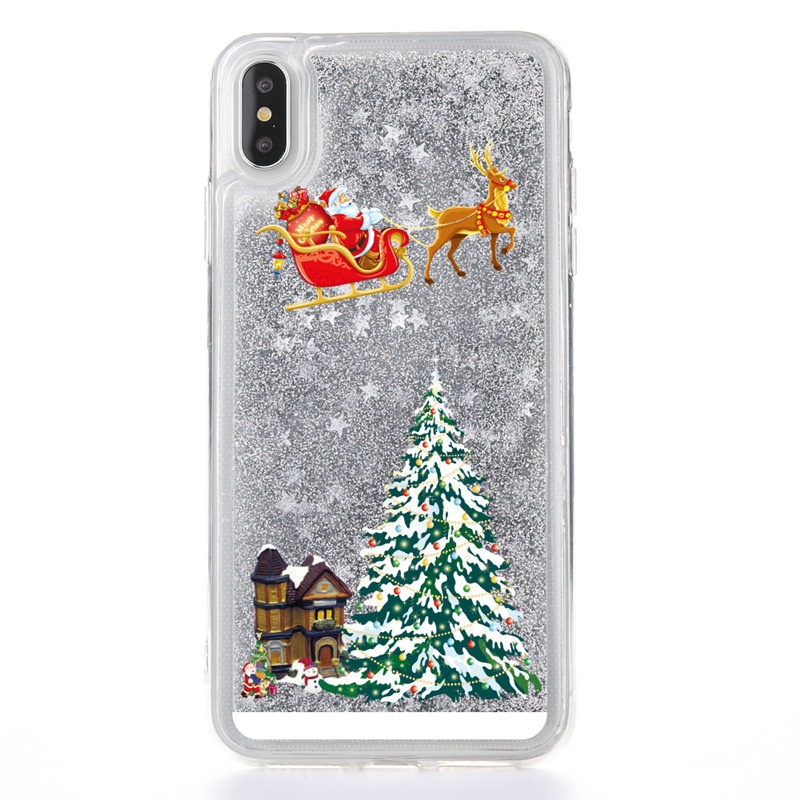 TechGlobe Compatible IPhone 16 Liquid Sand Phone Case Shockproof 15 Pro Personalized Creative 14 Women's 12 Christmas Tree_voghion.com