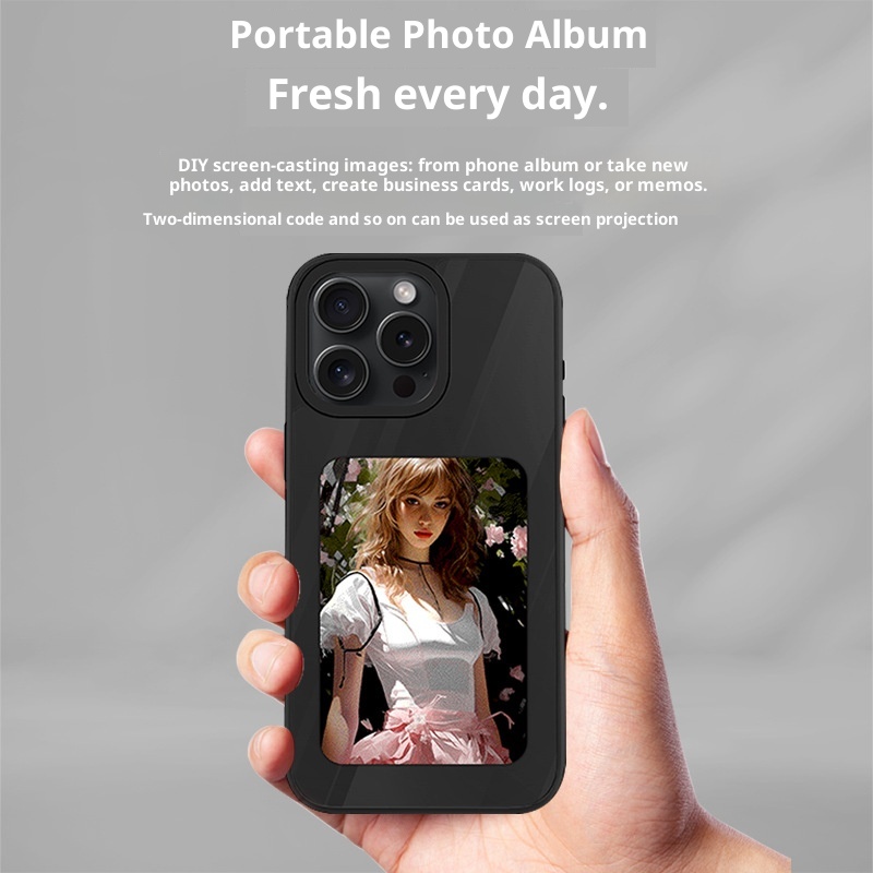 Custodia protettiva per iPhone 16 Pro Max TechGlobe Ink, quattro colori, antiurto, con schermo NFC e proiezione, album fotografico fai da te_voghion.com