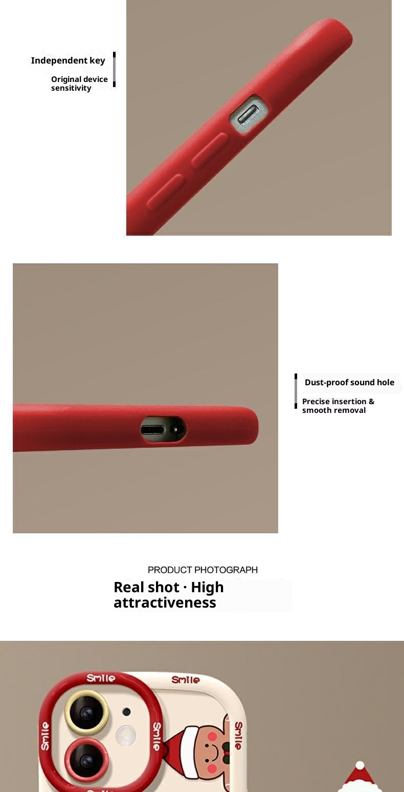 Étui TechGlobe adapté aux iPhone 13 Pro Max 14/12, modèle Père Noël, en silicone XR/XR, antichoc, 16 pouces._voghion.com