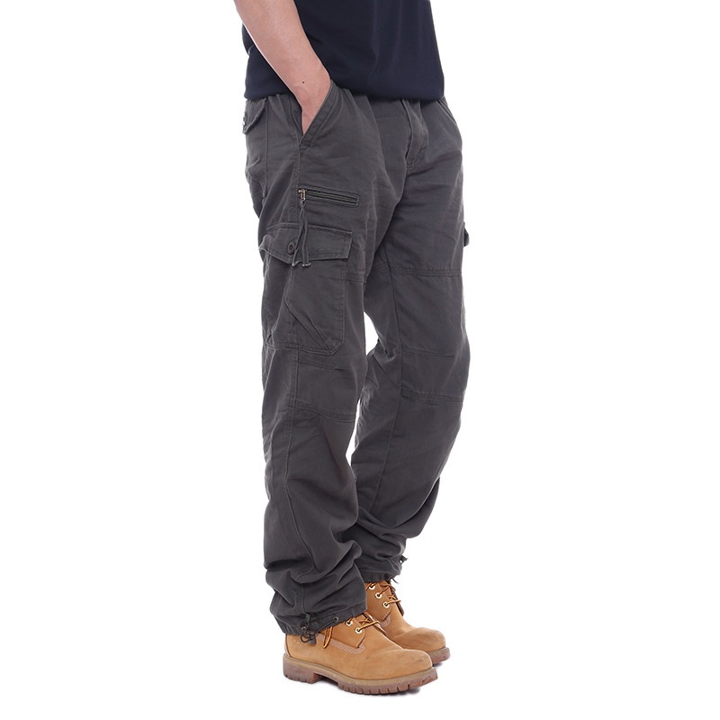 boy Spring And Autumn Multi-Pocket Outdoor Cargo Men's Trendy Loose Straight Large Size Long Hiking Casual Tactical Pants_voghion.com