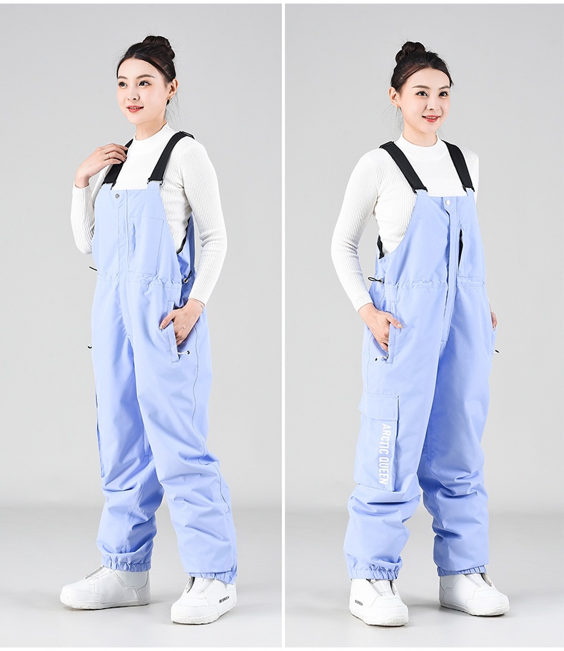 001 Salopette da sci unisex oversize invernale antivento da snowboard pantaloni da neve termici_voghion.com