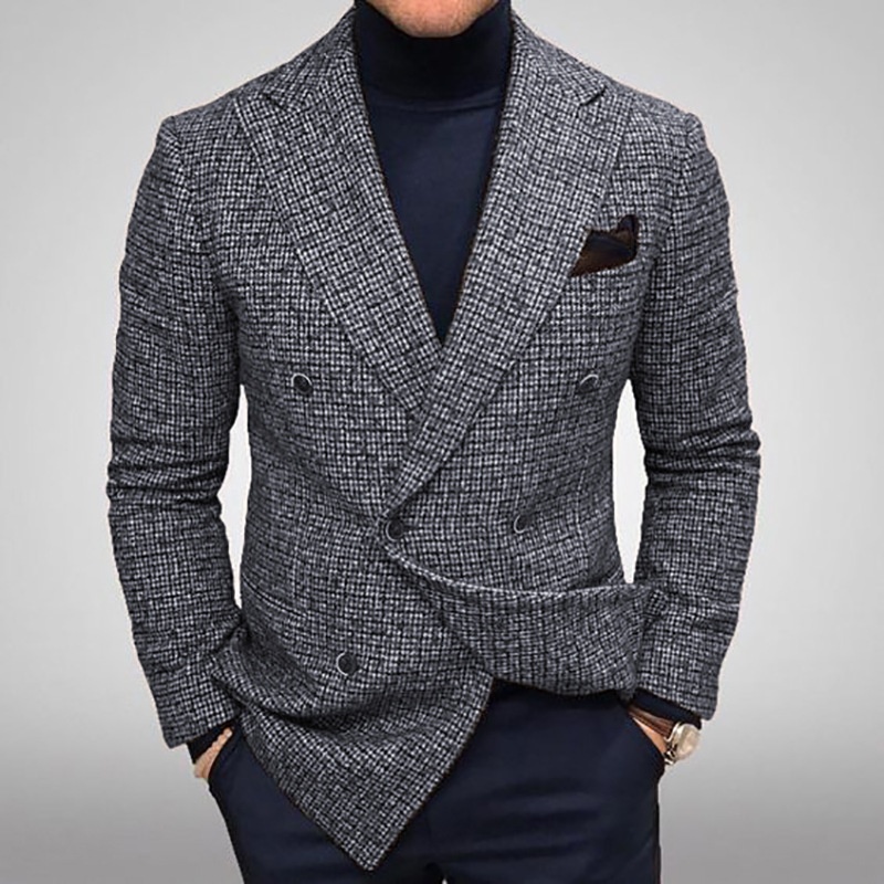 QFV507045555501<2 QFV507045555501<2 2025 Autumn New Suit British Style Gentleman Casual Blazer Men's Jacket_voghion.com