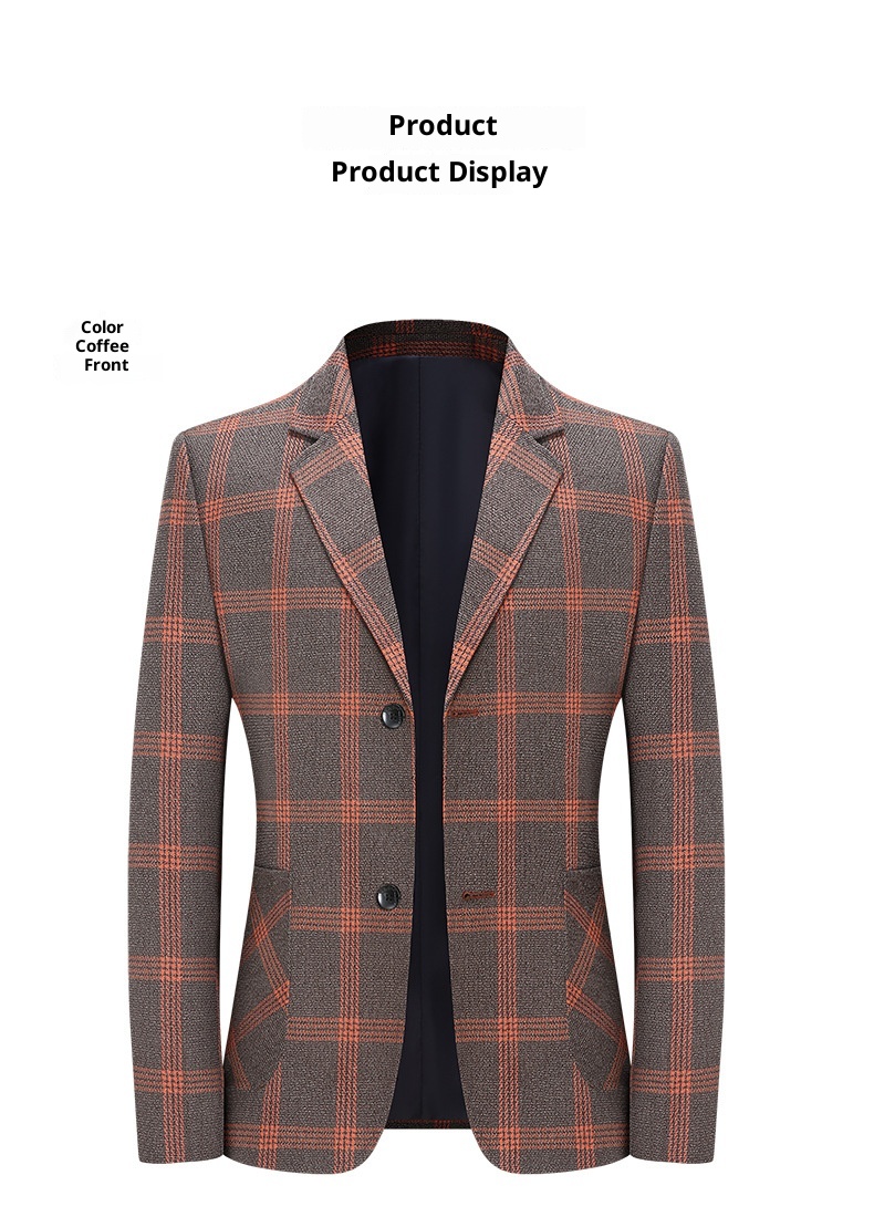 QFV507045555501<2 QFV507045555501<2 Giacca formale da uomo, scozzese di media lunghezza, non stirabile, resistente alla guerra, piccolo abito, stile, abbigliamento da lavoro leggero_voghion.com