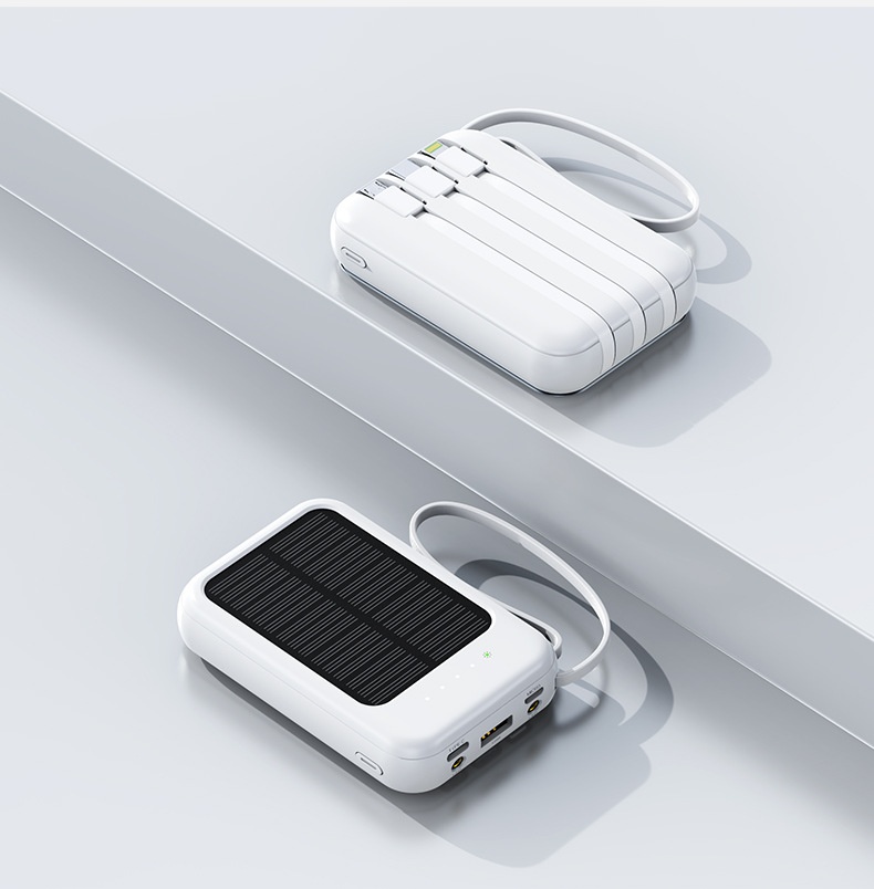 Techglobe 20000mAh Grande capacità solare transfrontaliera Mini Power Bank portatile con quattro cavi all'ingrosso_voghion.com