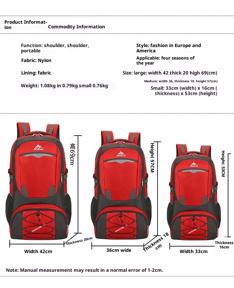 ActiveGo Factory Direct Outdoor Hiking Bag Large Capacity For Women And Men Korean Style Travel Backpack_voghion.com