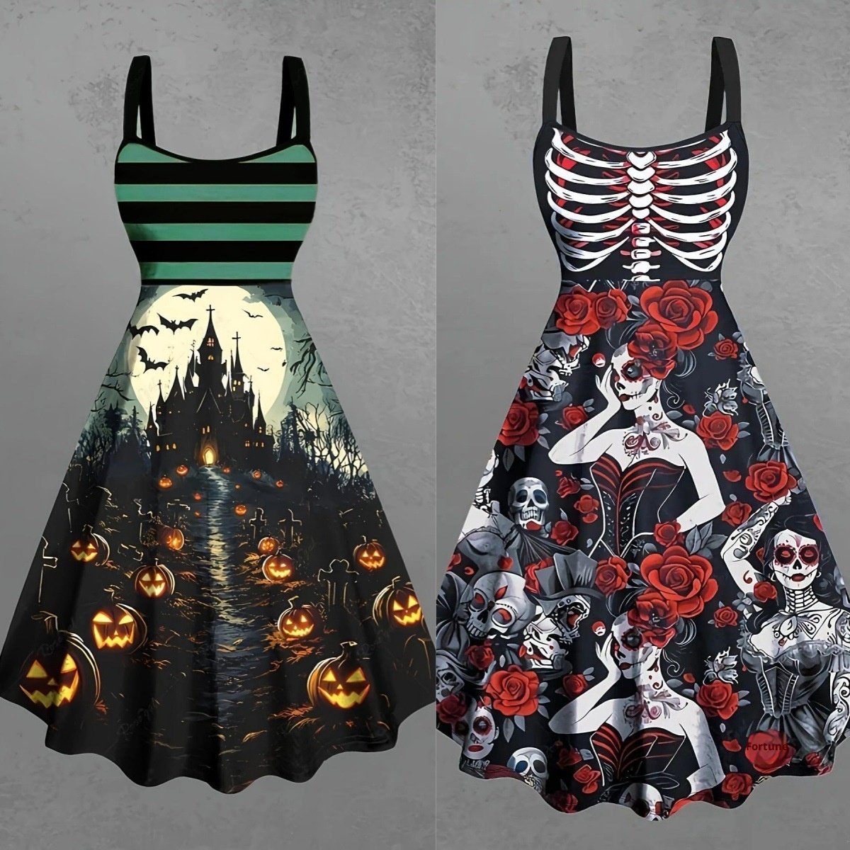 ChicShe Abito lungo sexy e hot da ragazza, con orlo largo, vestibilità aderente, stile europeo e americano, per Halloween, taglie forti_voghion.com