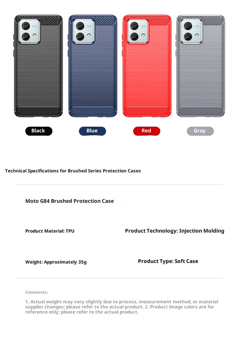 TechGlobe Compatible Moto G84 Phone Case Protective Cover G64 Silicone Brushed G54 Power Edition Full Coverage Anti-drop_voghion.com