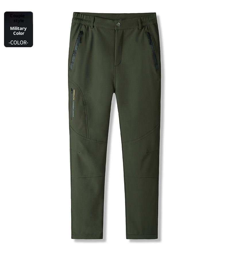 001 Wasserdichte und winddichte, fleecegefütterte, dicke Outdoor-Softshell-Cargohose für Damen und Herren_voghion.com