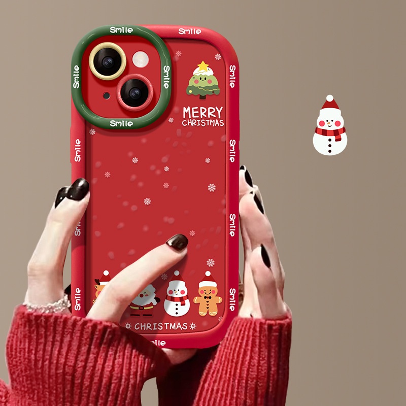 Étui TechGlobe compatible avec iPhone 16 pouces, iPhone 15 pouces, iPhone 13 Pro Max, Père Noël, silicone liquide XR/XR rouge_voghion.com