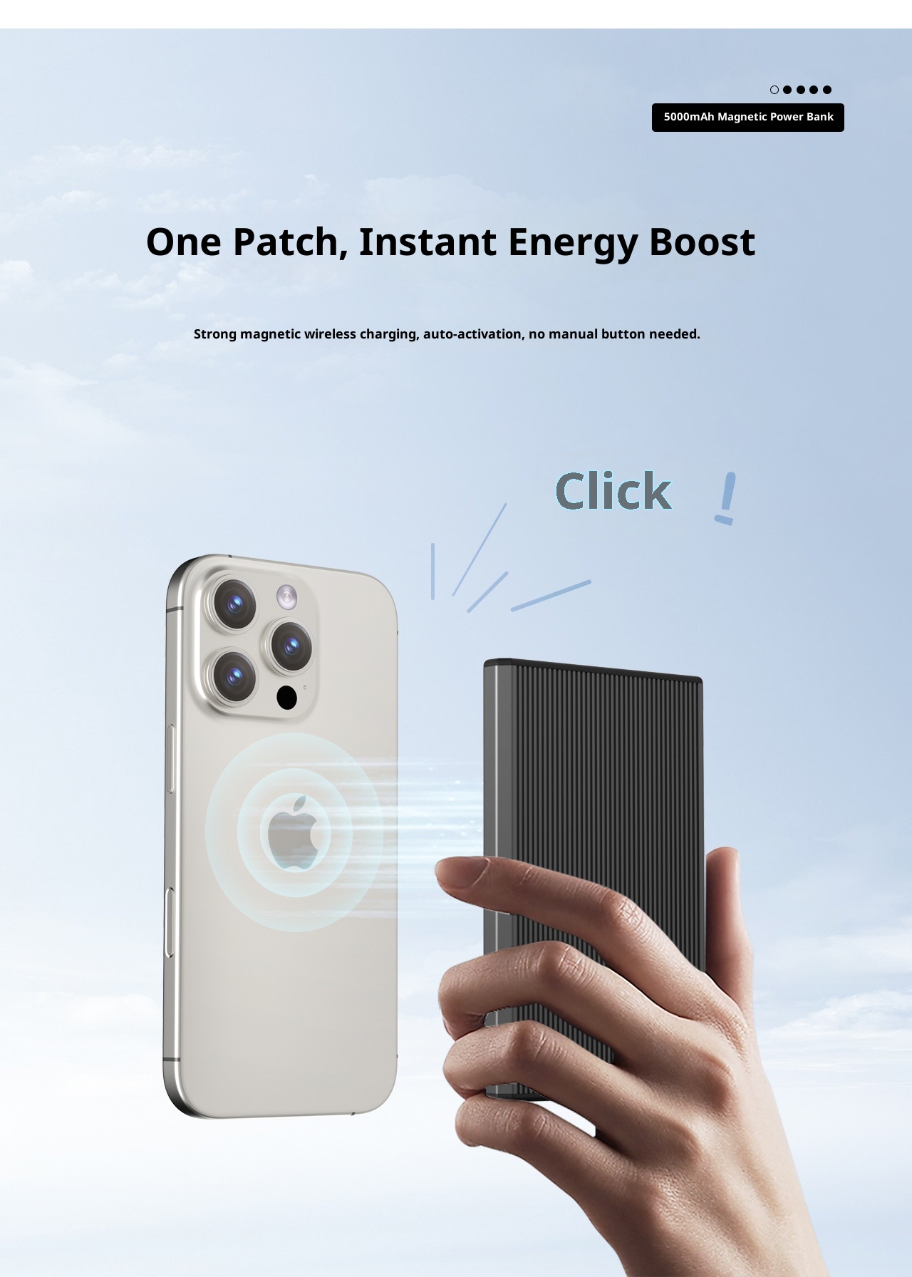 techglobe New Ultra-Thin Magnetic Wireless Power Bank PD20W Two-Way Fast Charging 5000/10000mAh Wholesale_voghion.com
