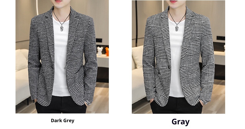 QFV507045555501<2 QFV507045555501<2 Conjunto de moda para hombre joven, estilo blazer a cuadros, ideal para bodas, ocasiones informales y ocasiones especiales._voghion.com