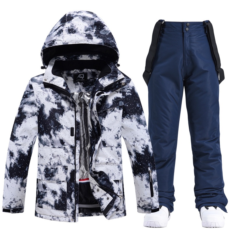 001 Ski Suit For Men Women, Workwear Style, Outdoor Warm Thickened Korean Version, Snowboarding Skiing Jacket And Pants,_voghion.com