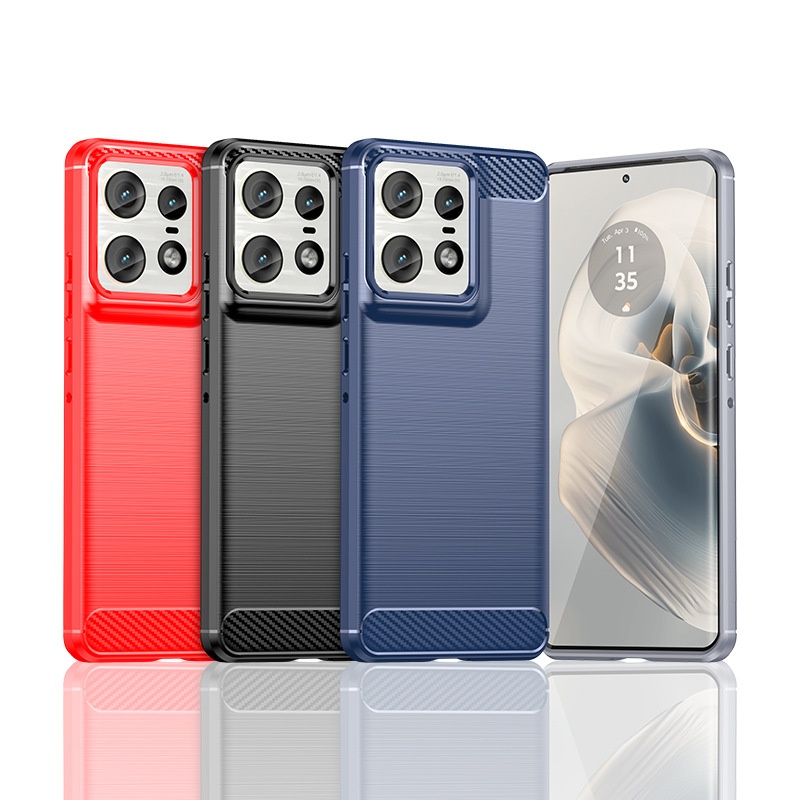 TechGlobe compatibile con la custodia G04S per MOTO Edge 50 Pro Custodia per telefono G04 5G in morbido silicone con trama in fibra di carbonio_voghion.com