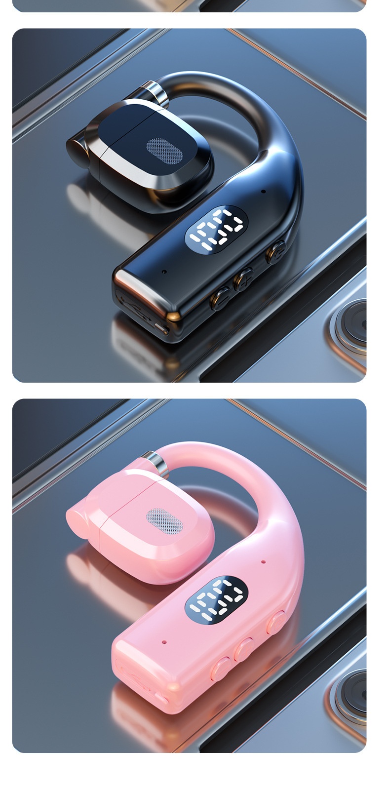 3c Nuovo stile girevole digitale wireless sinistro e destro con gancio singolo per l'orecchio, universale transfrontaliero, batteria a lunga durata_voghion.com