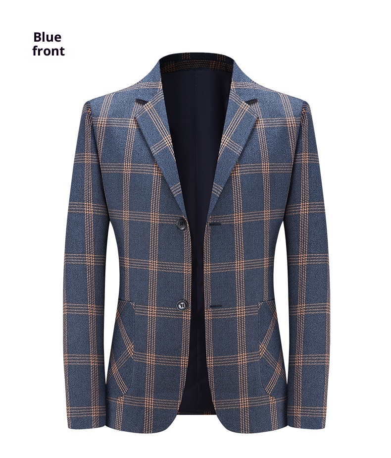 QFV507045555501<2 QFV507045555501<2 Giacca formale da uomo, scozzese di media lunghezza, non stirabile, resistente alla guerra, piccolo abito, stile, abbigliamento da lavoro leggero_voghion.com