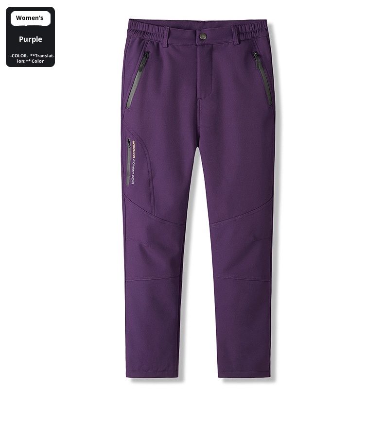 001 Wasserdichte und winddichte, fleecegefütterte, dicke Outdoor-Softshell-Cargohose für Damen und Herren_voghion.com