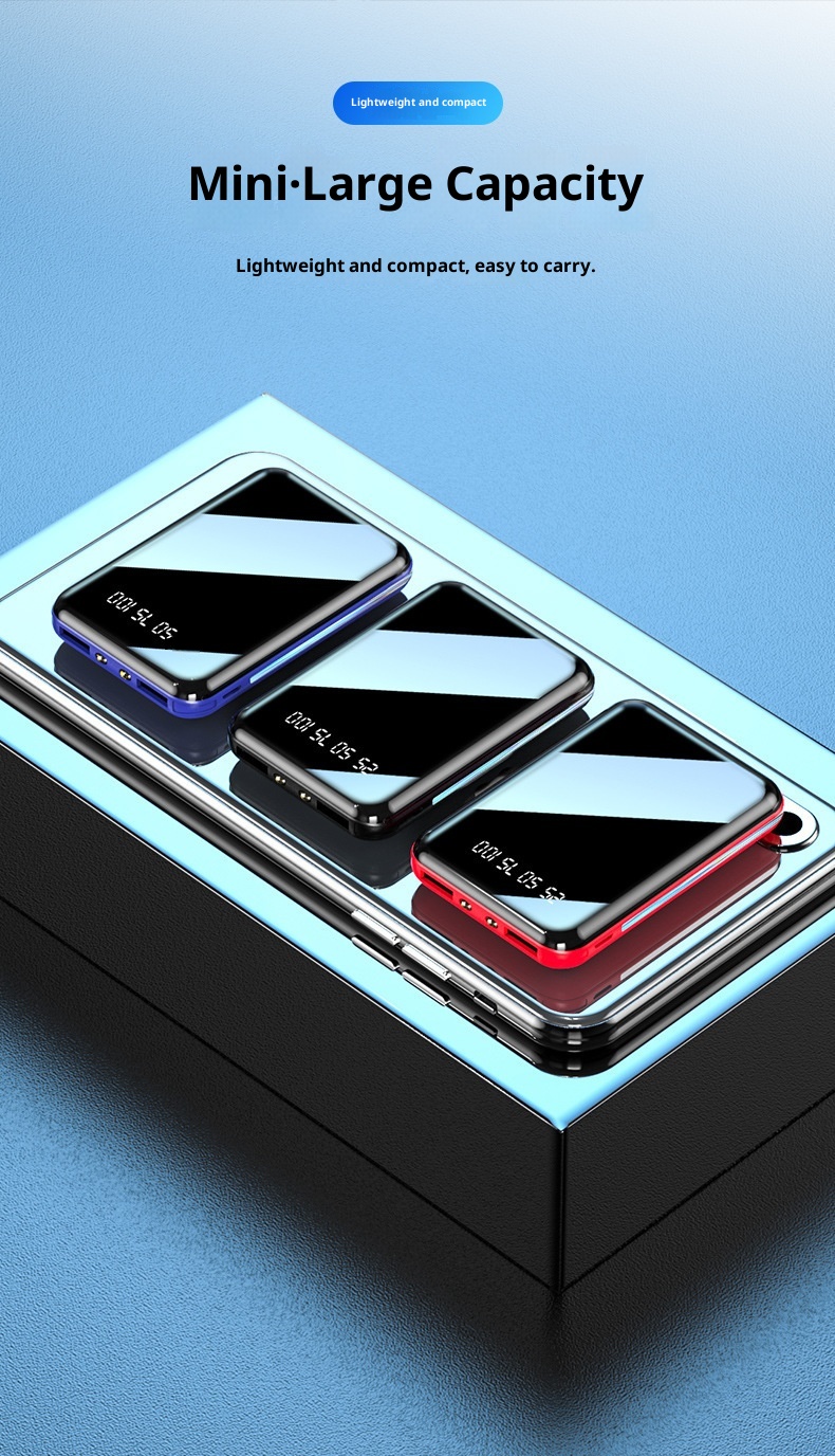 techglobe Kompakte, tragbare Powerbank mit 20000 mAh Kapazität, integriertem Kabel, ideal als Geschenk oder individuell gestaltbar_voghion.com