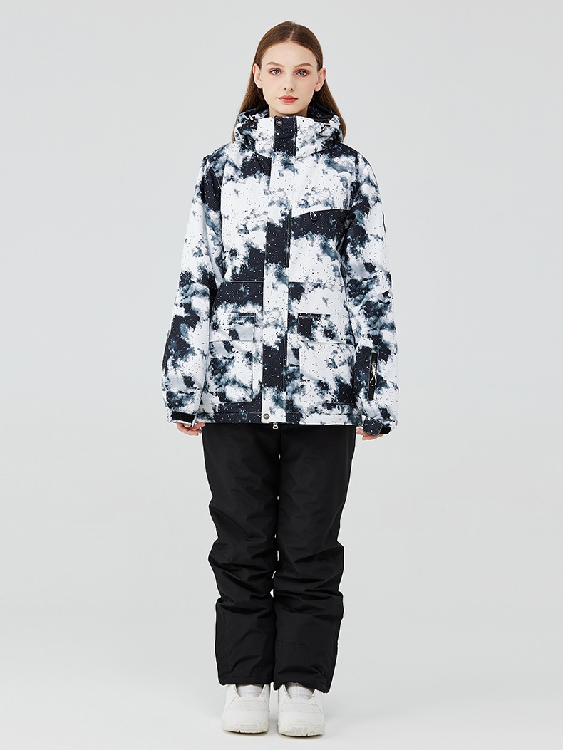 001 Ski Suit For Men Women, Workwear Style, Outdoor Warm Thickened Korean Version, Snowboarding Skiing Jacket And Pants,_voghion.com