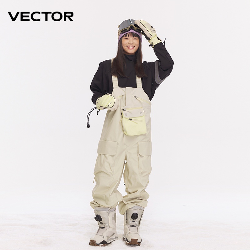001 VECTOR Bib Single And Double Board Equipment Windproof Waterproof Loose Snow Pants Ski X20_voghion.com