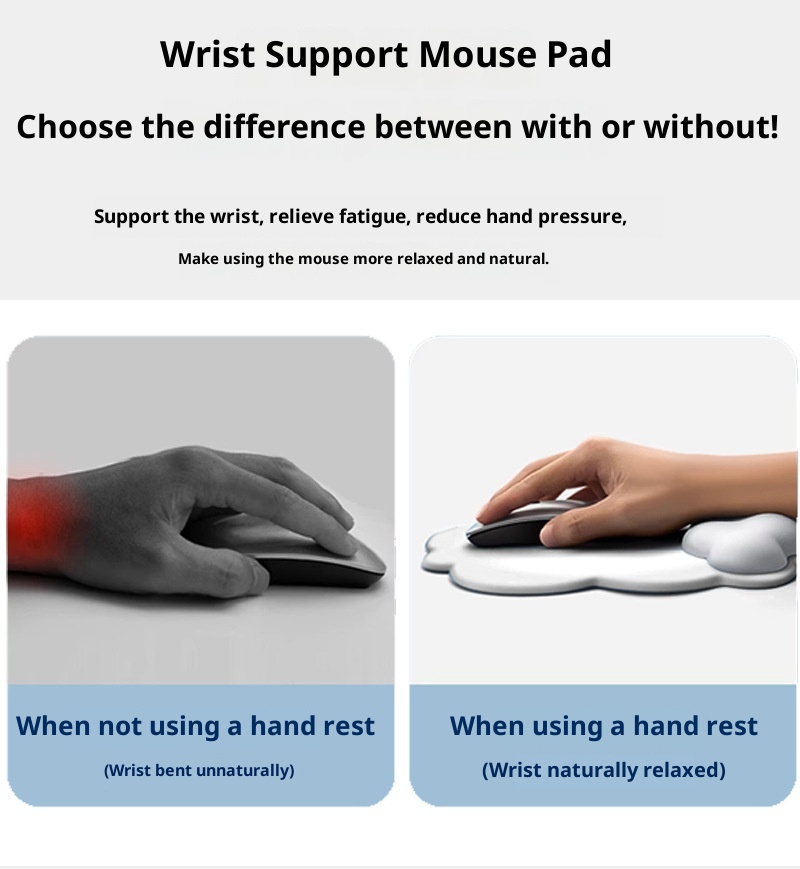3c Silicone Anti-Slip Cloud Rest Mouse Pad PU Leather Slow Rebound Memory Foam Wrist Support_voghion.com