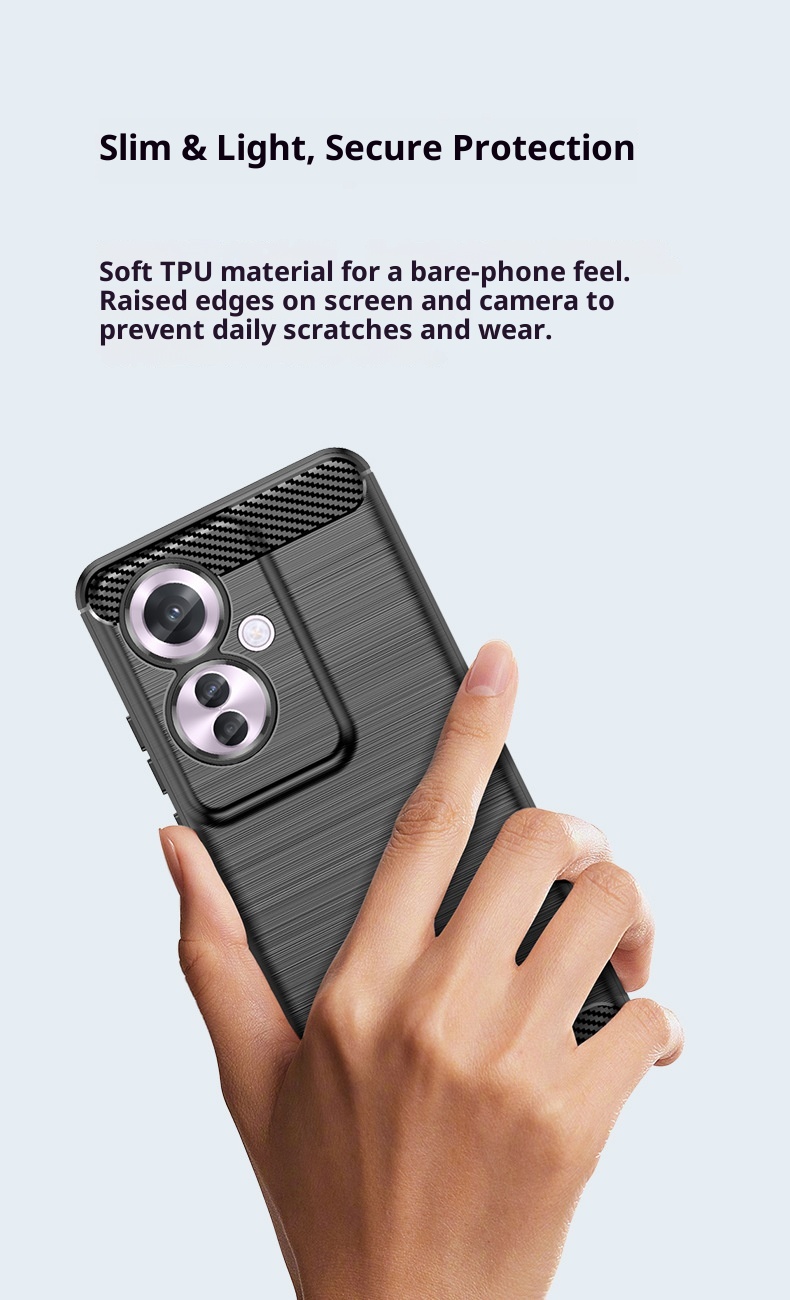 TechGlobe Custodia protettiva per telefono OPPO Reno11F F25Pro Reno11A in fibra di carbonio spazzolata, copertura completa, anti-caduta_voghion.com