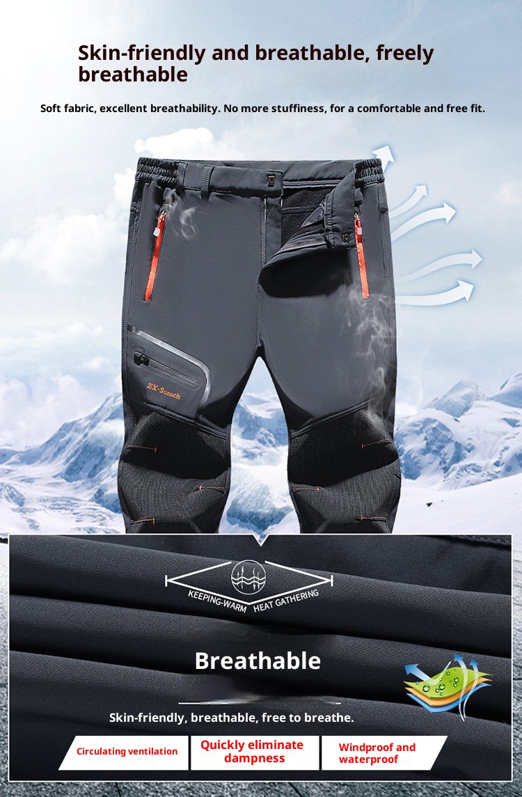 001 Grenzüberschreitender Großhandel Outdoor Softshell Fleecegefüttert Verdickt Warm Winter Skifahren Wandern Winddicht Wasserdicht_voghion.com