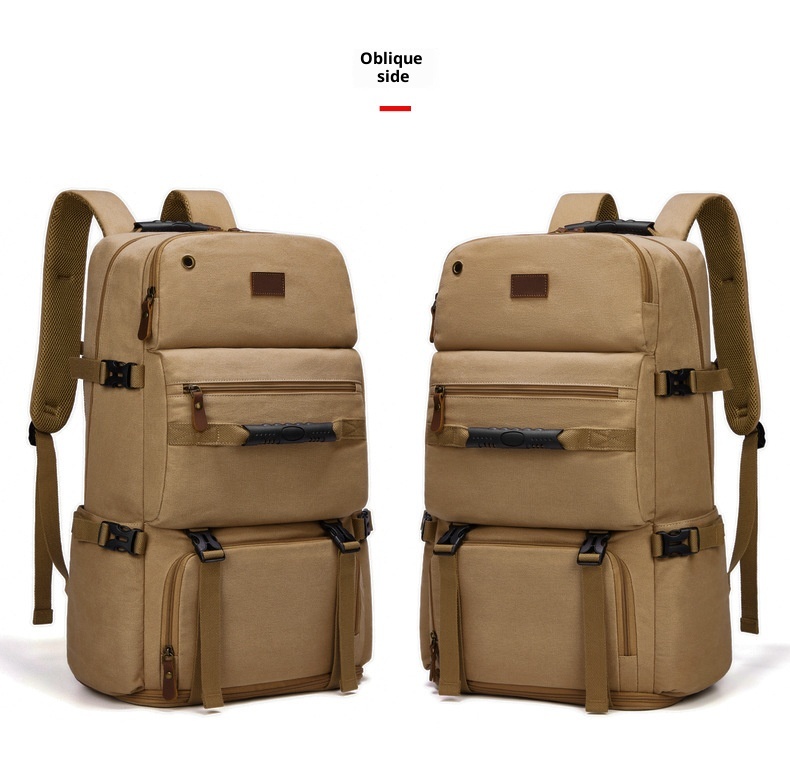 ActiveGo Maßgeschneiderter, multifunktionaler Rucksack aus Canvas mit großer Kapazität für Bergsteiger, getrennt für trockene und nasse Bereiche, Reisetasche_voghion.com